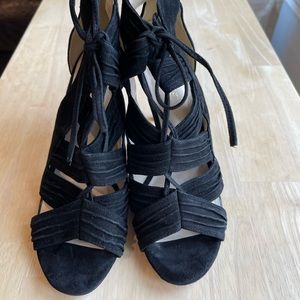 Nine West black suede heels, size 8